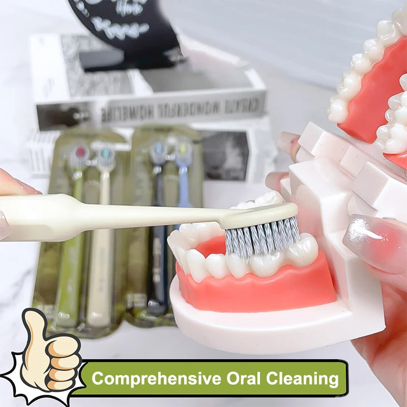 Mouth Clean Toothbrush Ultra-fine Soft Hard Bristle Deep Cleaning Qme