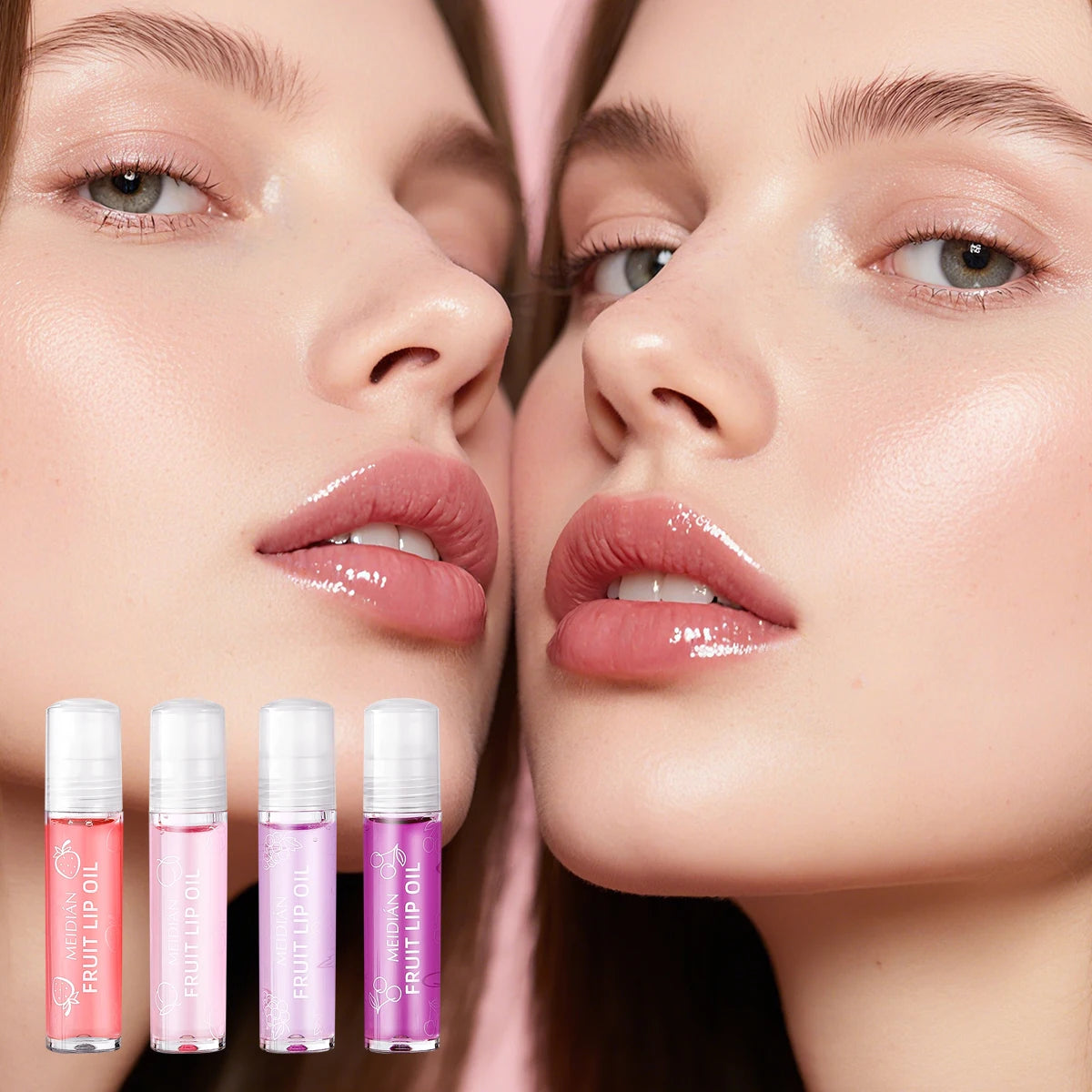 4-Piece Lip Oil Fruity Long-lasting Moisturizing Gentle Qme
