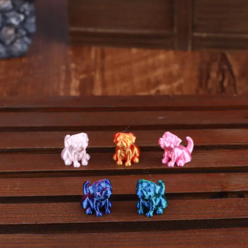 10 3D Printed Mini Dog Small Animal Multi-color Cute Home Qme