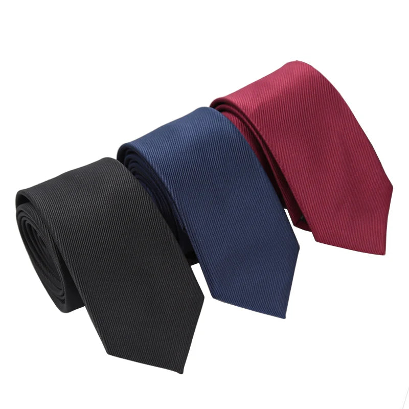 Mens Ties Champagne Red Black Solid Skinny Necktie Women Casaual Qme