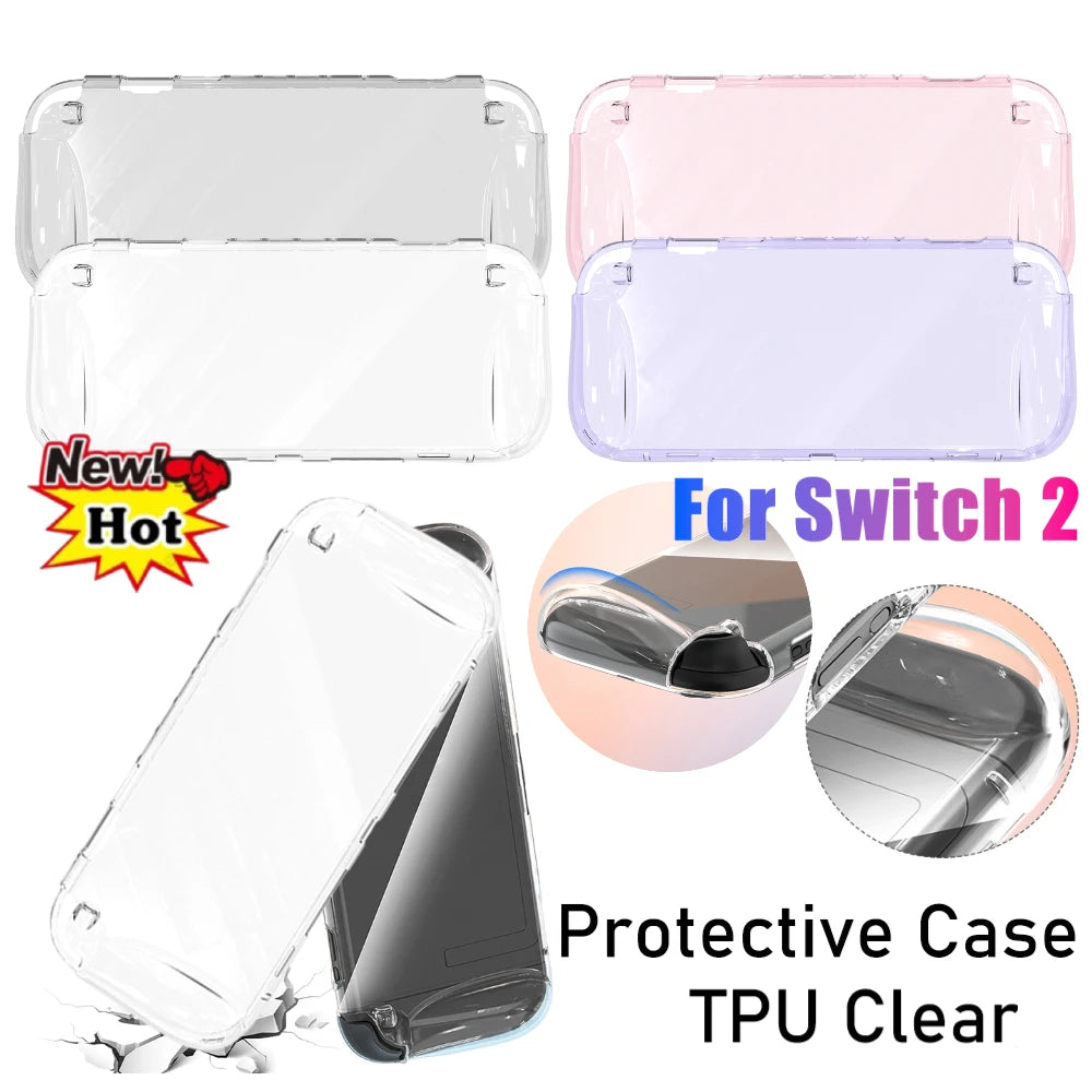 Clear TPU Case For Switch 2 2025 Protective Case Anti-fall Protective Shell Cover Shockproof Protector Cover Accessories Qme