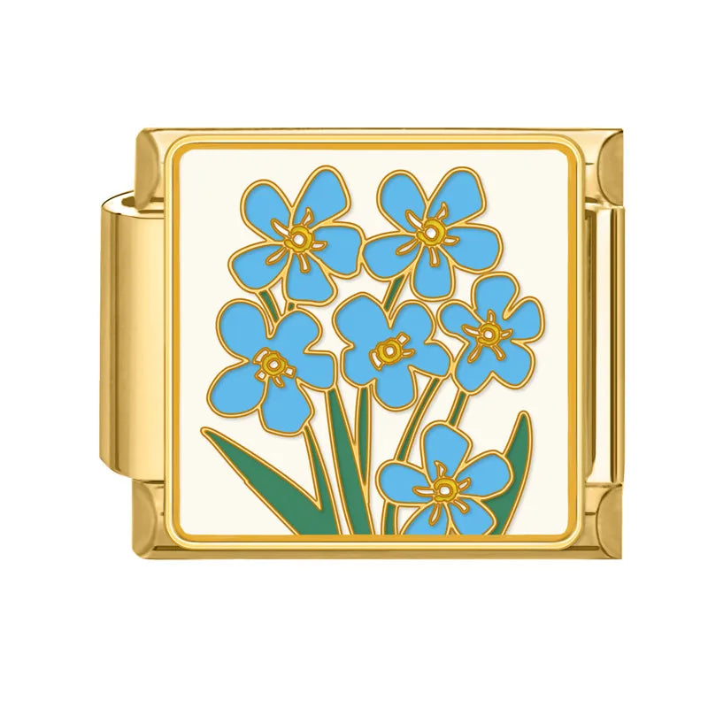 Gold Spring Summer Colorful Starfish Beach Sky Flowers Italian Charm