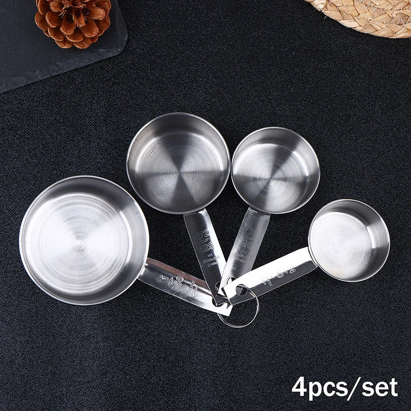 4 6 Stainless Steel Measuring Spoon Cup Scale Ruler Egg Beater Qme D