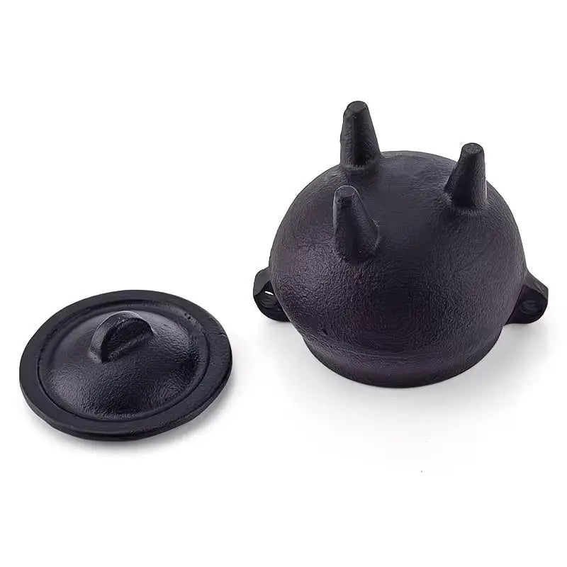 Mini Cast Iron Sandalwood Incense Burner Sage Smudge Pot Vintage Qme
