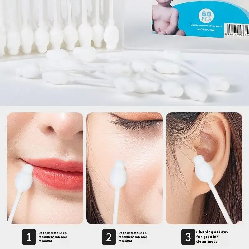 Double Cotton Swabs Cleaning Makeup Organic Pointed Buds Paper Pets Qme