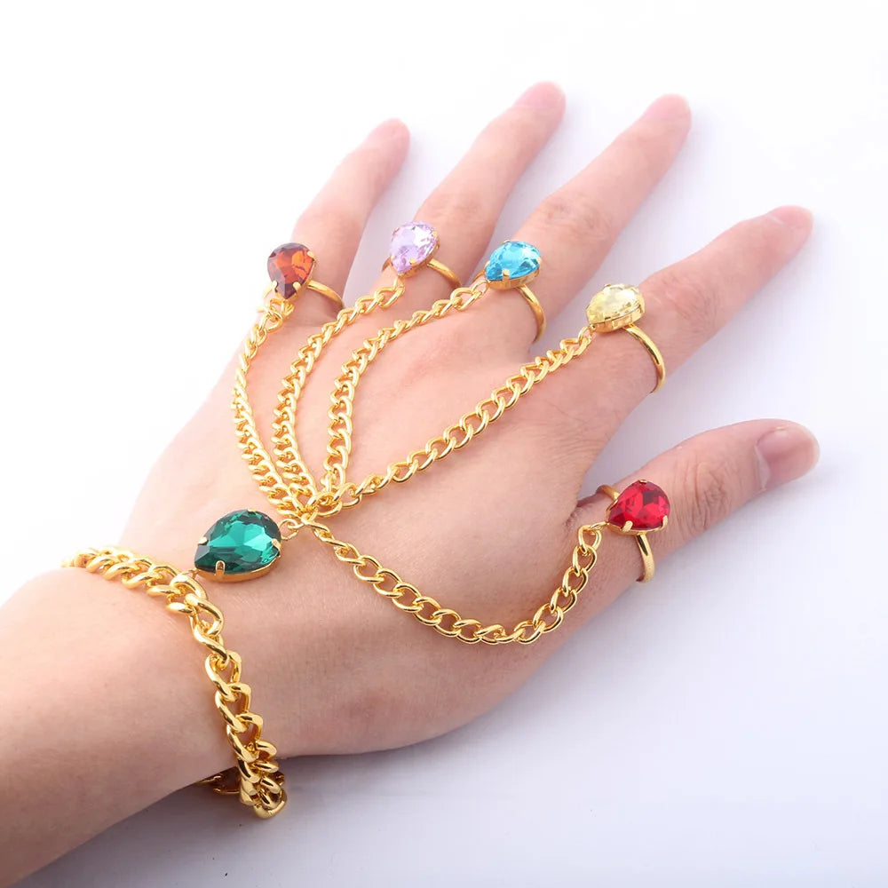 Anime Tanos Infinite Power Gem Bracelet Gloves Men's Women's Punk Gothic Ring Bracelet Street Fashion Jewelry Accessories Qme