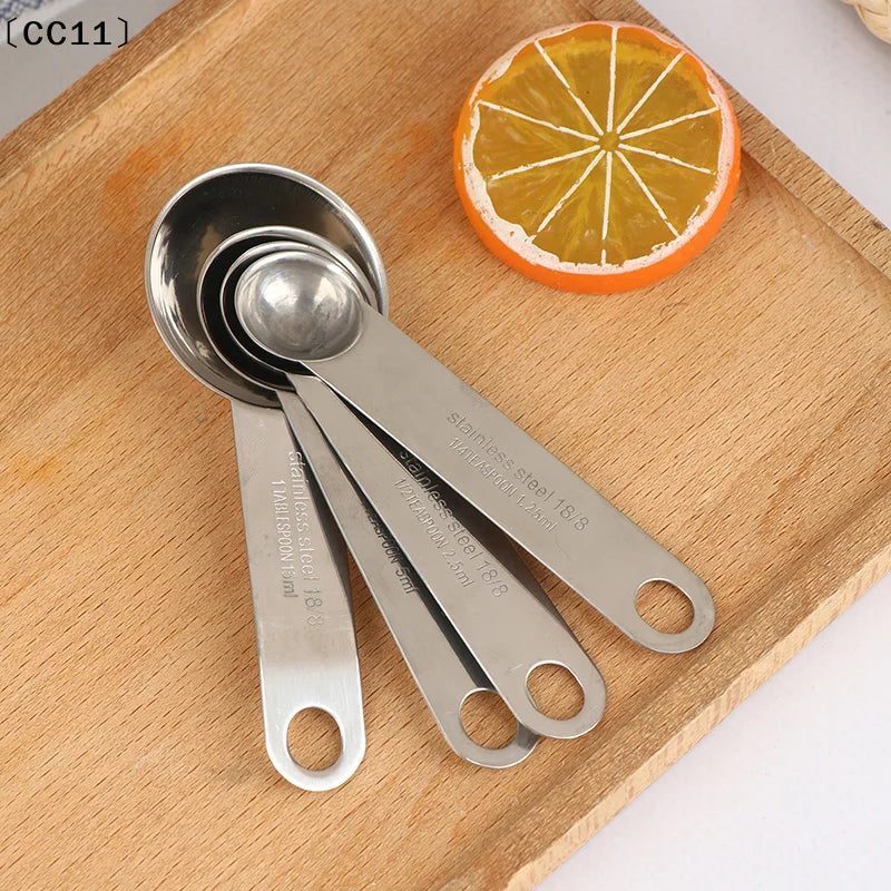 1 Stainless Steel Measuring Spoon Scale Ruler Egg Beater Kitchen Qme