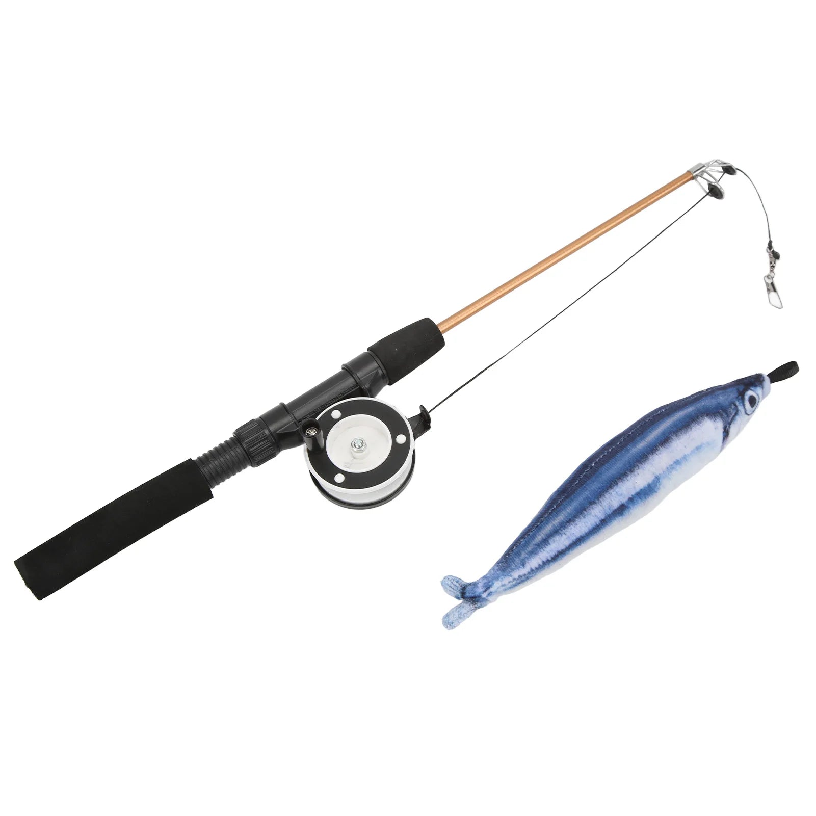 Telescopic Cat Fishing Rod Toy Funny Interactive Cat Wand Stick Flexible Teaser Feather Toy Pull Rod for Indoor Cats Play Qme A