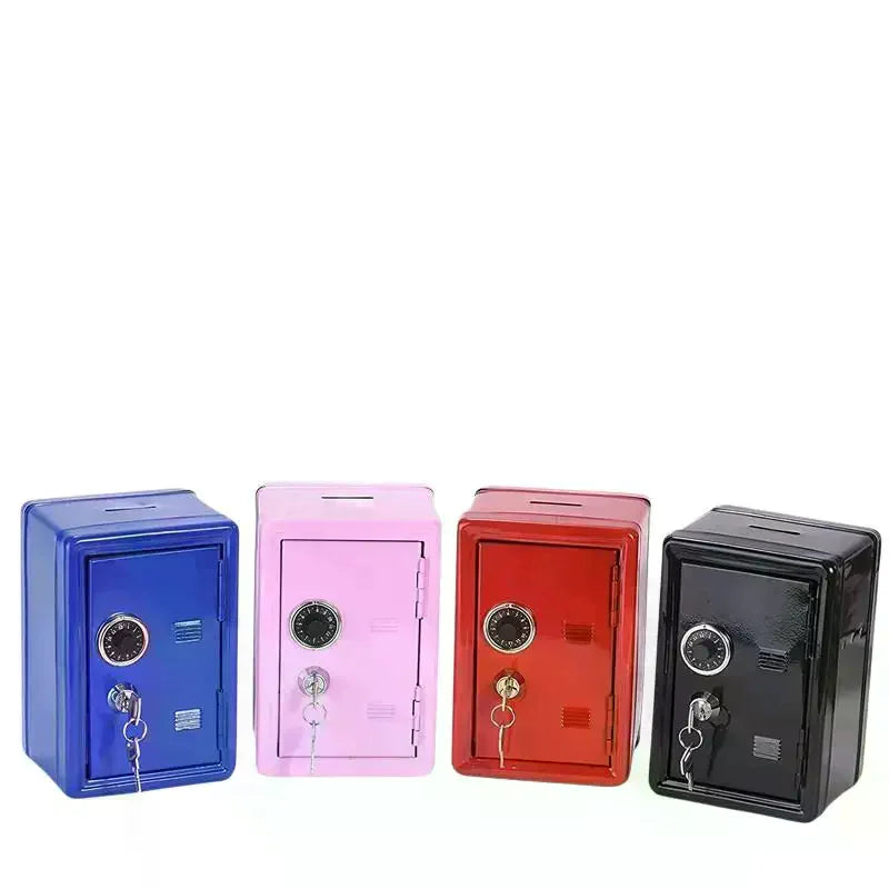 Mini Metal Safe Piggy Bank With Combination Lock And Key Access For Kids Saving Storing Small Valuables Home Office Use Qme