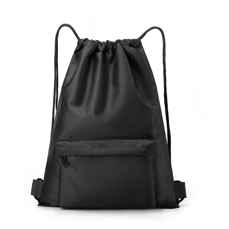 Football Drawstring Gym Bag Large Capacity Multi-color Sports Qme Black