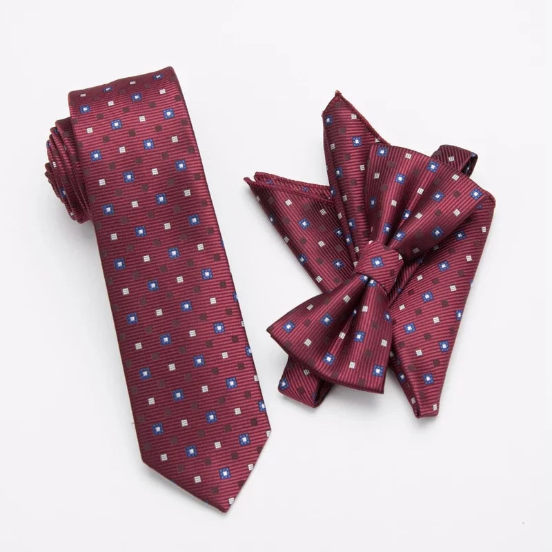 Paisley Men's Casual Bowtie Tie Skinny Polyester Necktie Pocket Qme A5 China Mainland