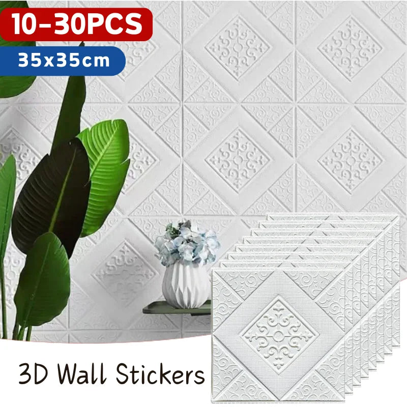 Self Adhesive Peel And Stick 3D Brick Wall Sticker 35x35cm Wallpaper Living Kids Room Household Indoor Wall Art Decor Qme