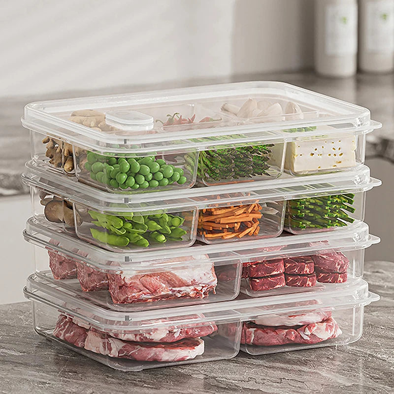 Plastic Freezer Food Storage Box Fridge Sealed Fresh-keeping Boxwith Qme