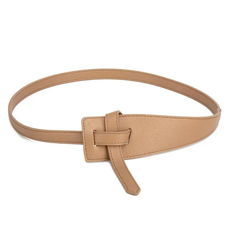 Women Summer Fashion Korean Version Coat Belt Minimalist Wind Qme 70cm Apricot