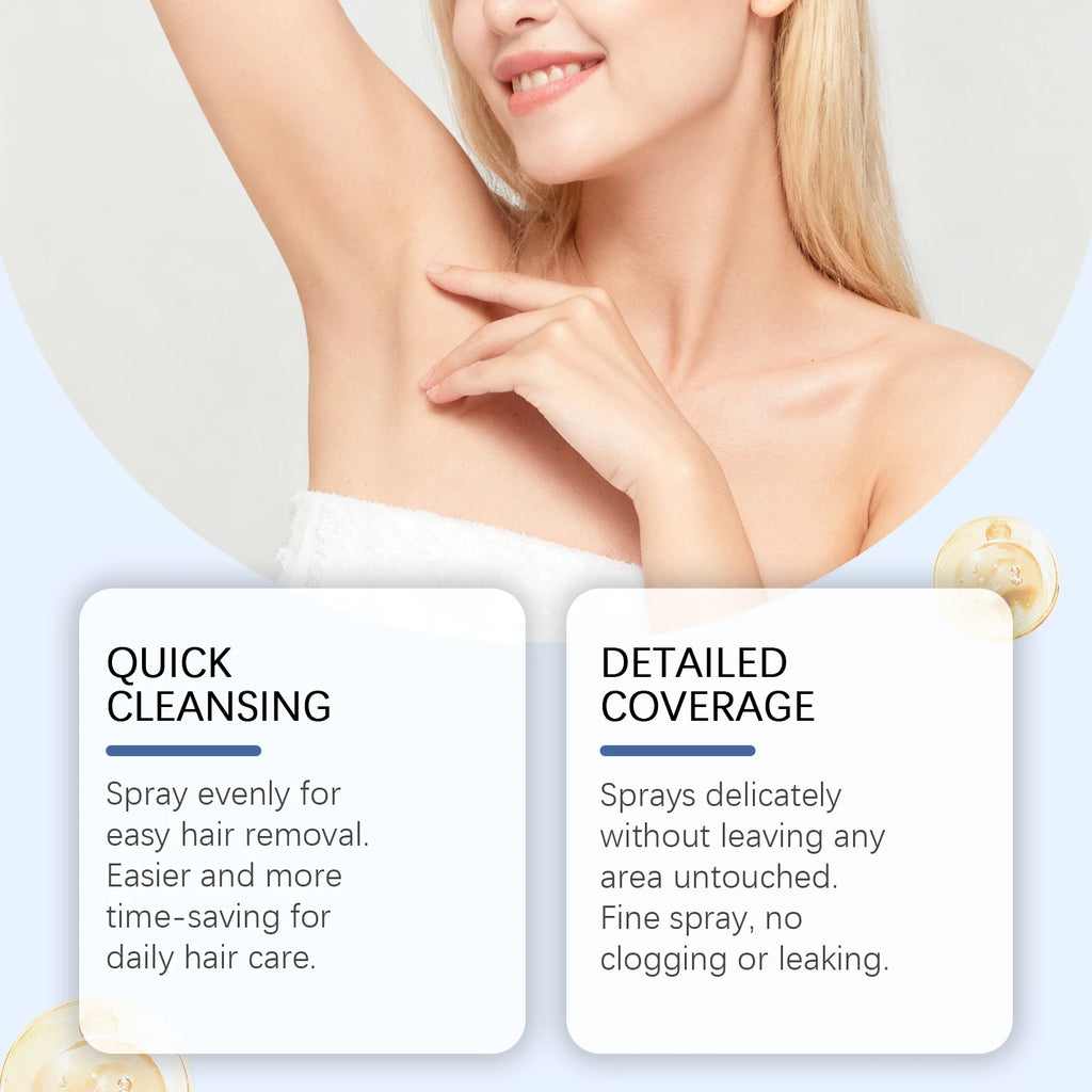Oceaura Hair Removal Spray Painless Hair Depilatory Non-irritating Smoothing Skin Protecting Moisturizing Hair Growth Inhibitor Qme