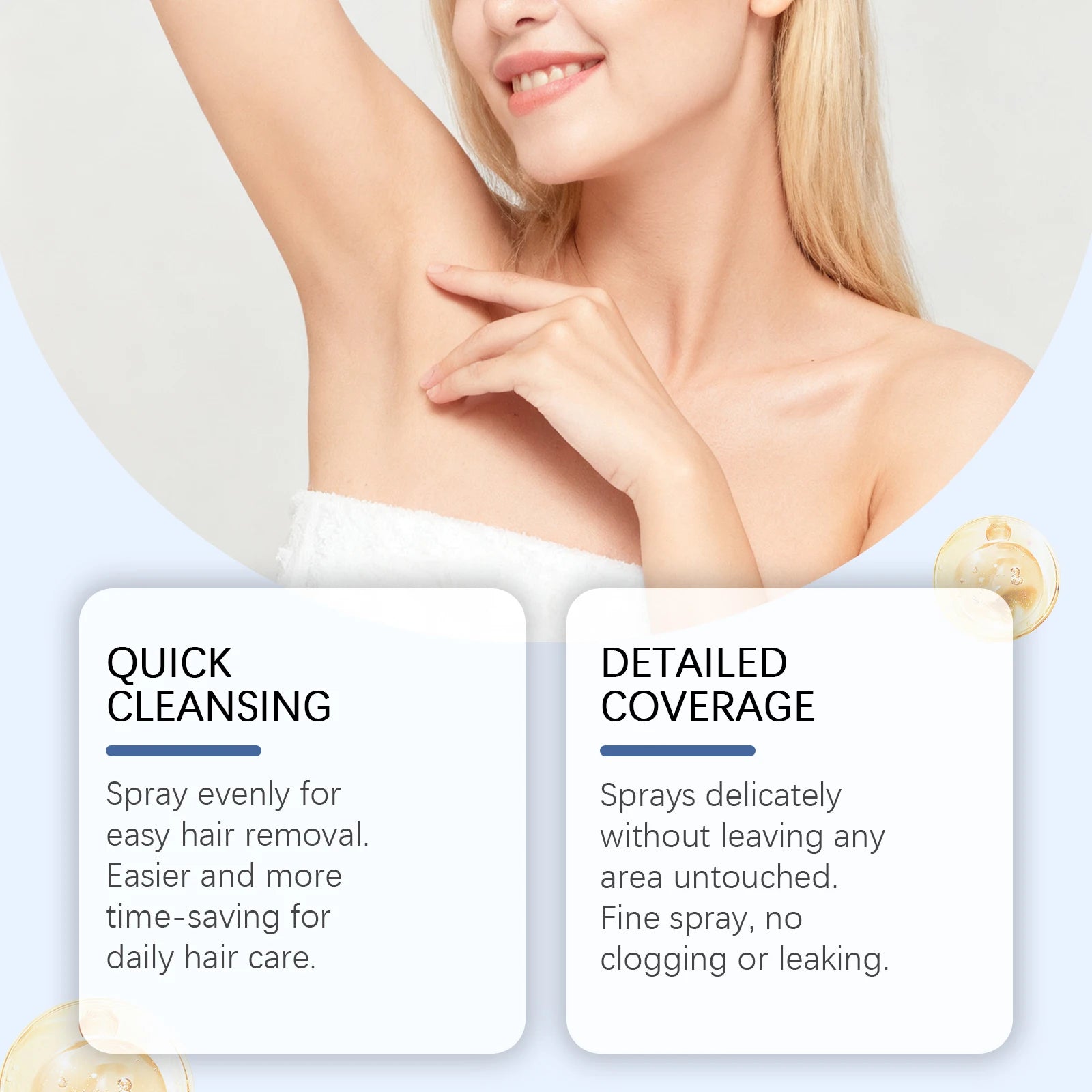 Oceaura Hair Removal Spray Painless Hair Depilatory Non-irritating Smoothing Skin Protecting Moisturizing Hair Growth Inhibitor Qme