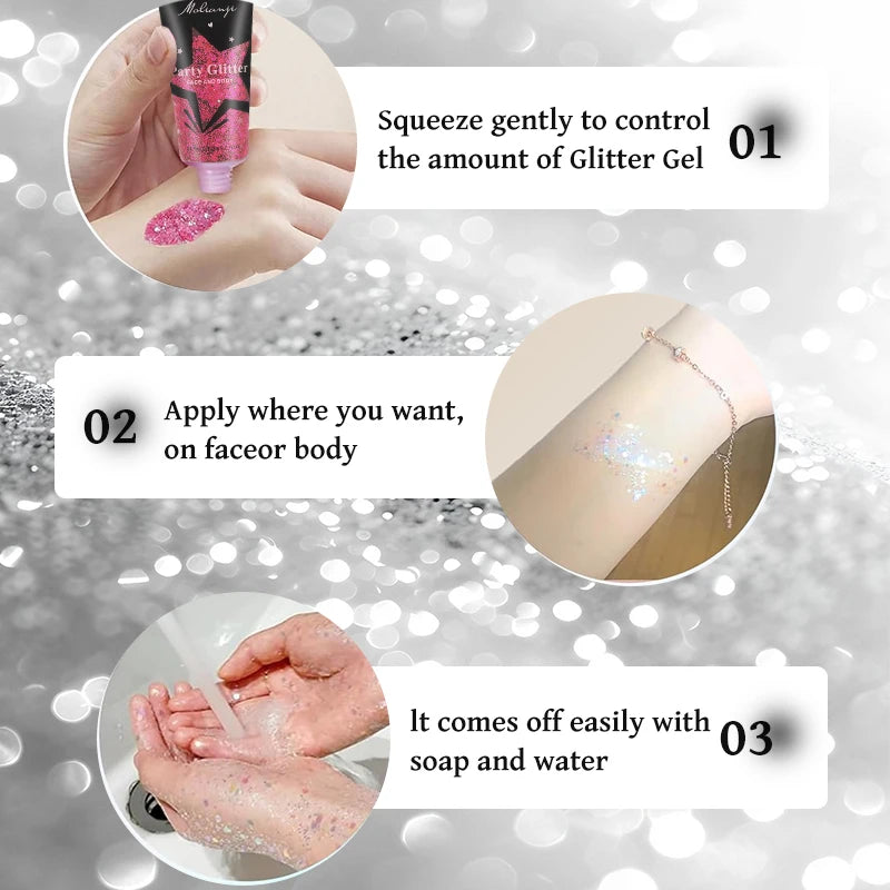 Multi-colored Glitter Waterproof Sweat-resistant Suitable Makeup Qme