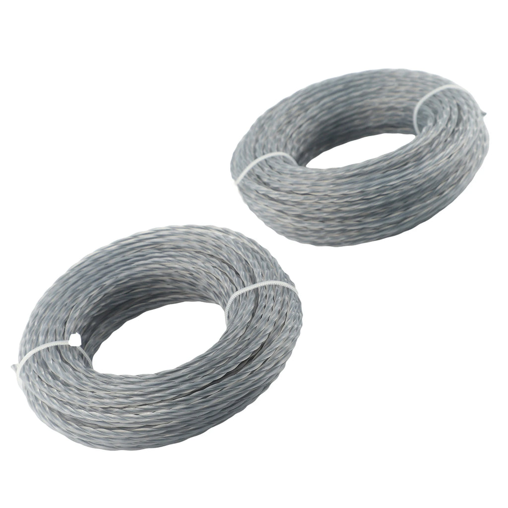 2 Rolls 15M 2.0/3.0mm Trimmer Nylon thread Rope Core-Reinforced Grass Trimmer Line 2.0- 3.0 Mm X 15m(30m) Line Spool Qme