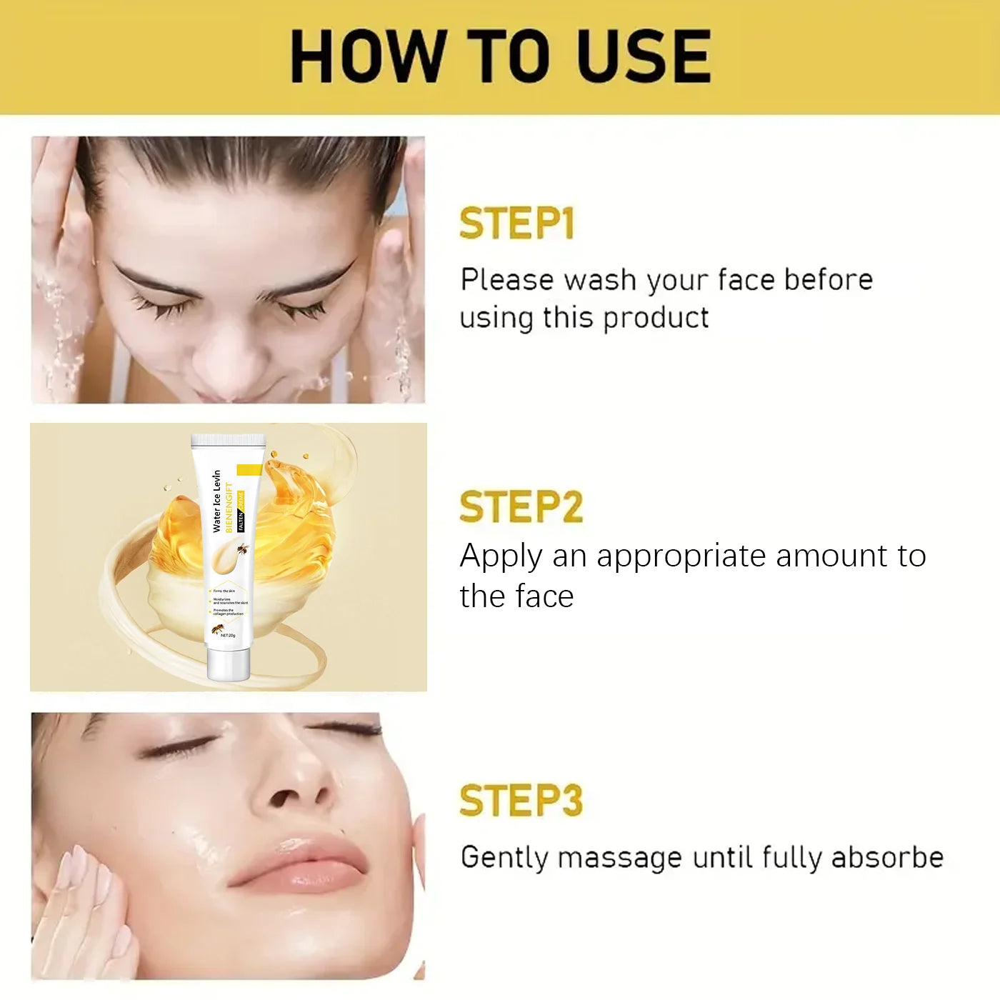 Bee venom lifts face and neck care cream to tighten elasticity and improve saggy skin Qme