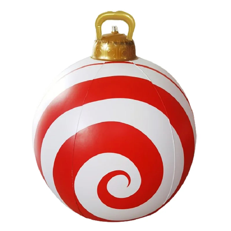 PVC inflatable 24-inch Christmas ball Christmas tree decoration Dance courtyard porch pavilion interior atmosphere decoration Qme D 60cm