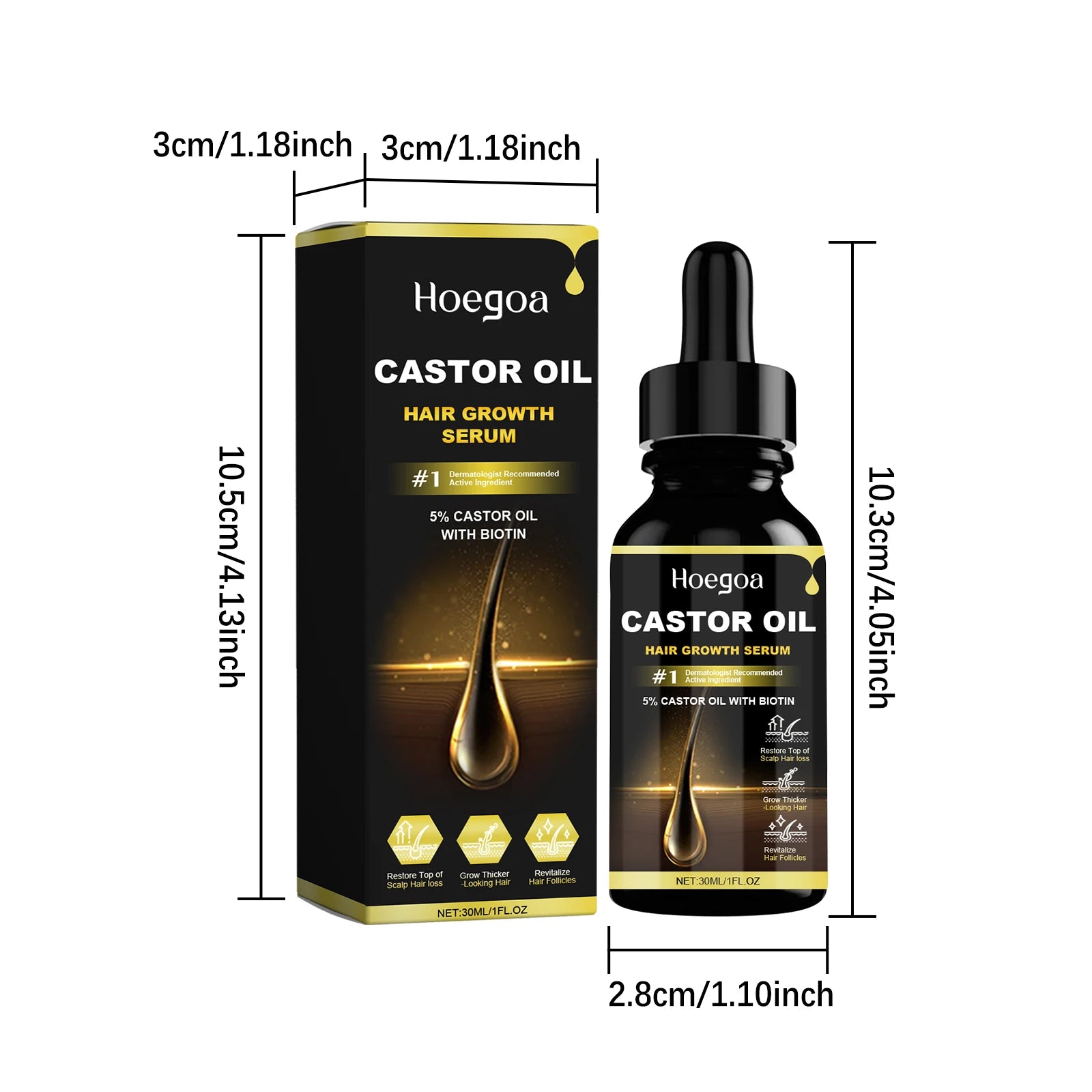 30ml Castor Oil Hair Thickening Essential Oil Nourish Scalp Massage Refreshing Hair Growth Repair Smoothing Hair Care Oil Qme