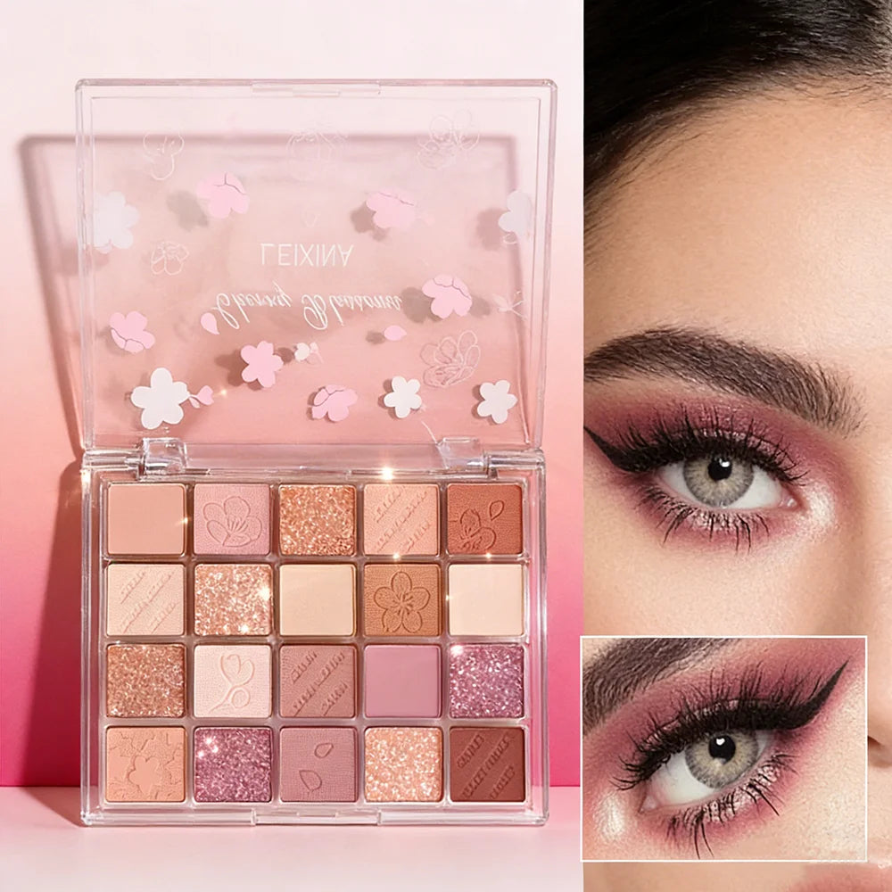 20-Color Eyeshadow Palette Glitter Shimmer Matte Finishes Instagram Qme