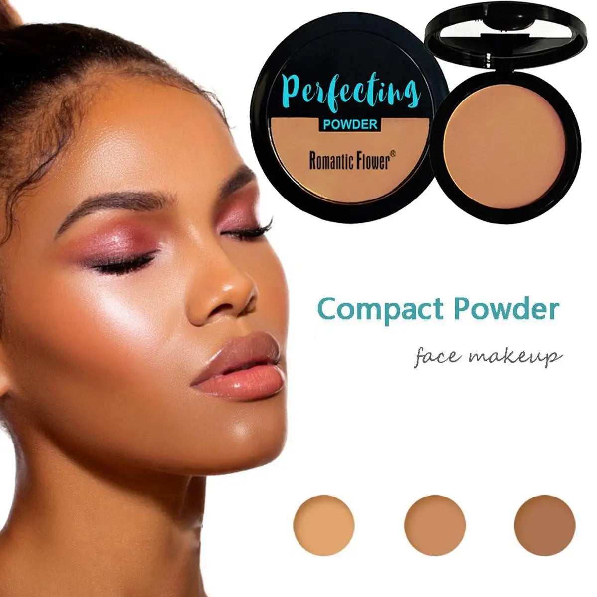 Dark Matte Setting Powder Invisible Matte Poreless Pressed Face Powder Makeup Lightweight Breathable Oil Control Deep Concealer Qme