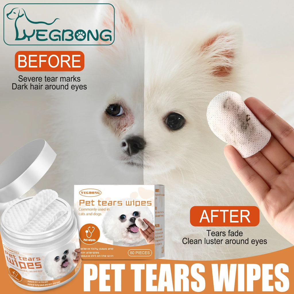 Pet Eye Cleaning Wipe Quickly Removing Tear Mark Stain Whitening Relieve Eye Discomfort Eliminate Odor Pets Grooming Wet Tissues Qme