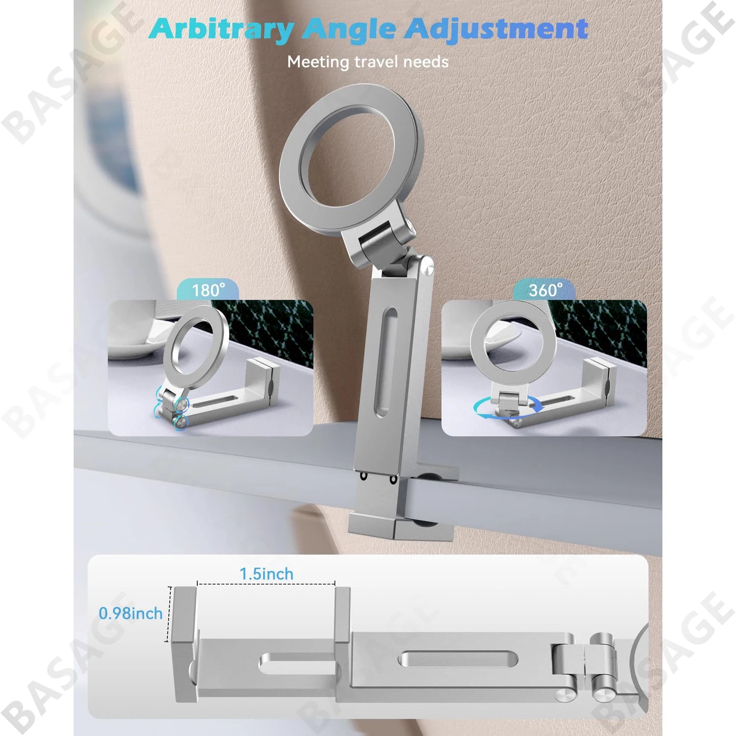 Universal Magnetic Phone Holder Travel Essentials Flexible Rotation Hands-Free Airplane Phone Mount for IPhone15 Pro Max Series Qme
