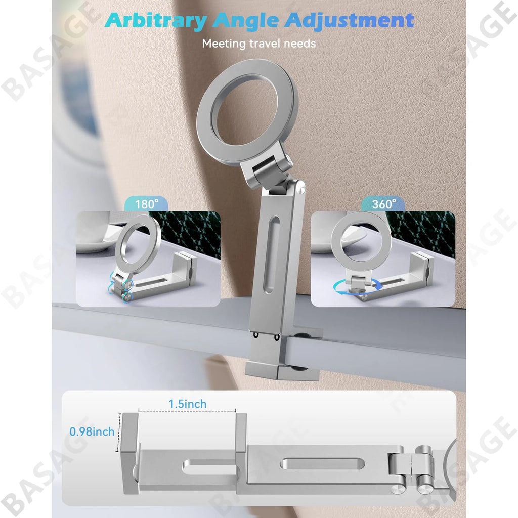 Universal Magnetic Phone Holder Travel Essentials Flexible Rotation Hands-Free Airplane Phone Mount for IPhone15 Pro Max Series Qme