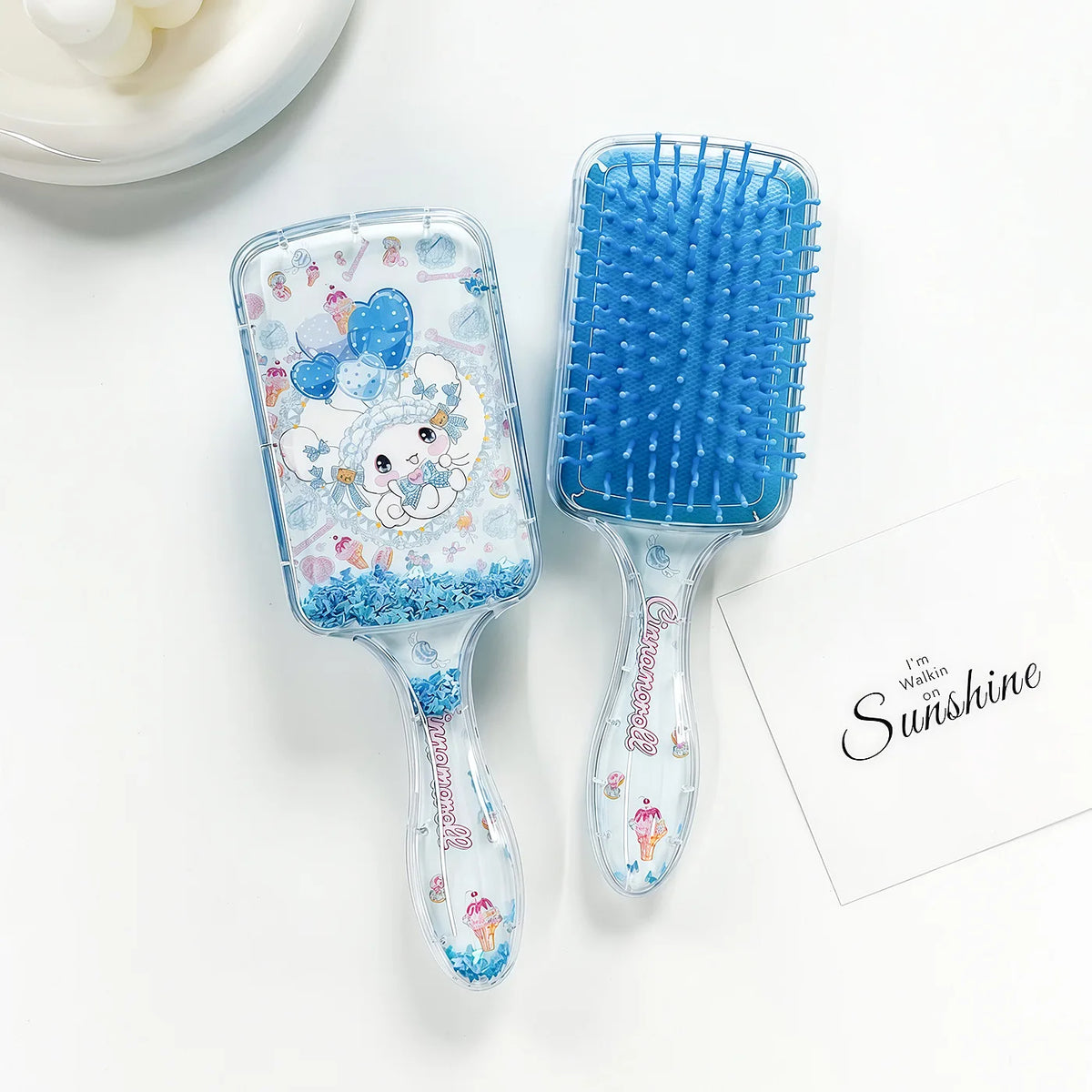 Hello Kitty Kuromi Glitter Cushion Comb Shake-Shake Air-Cushion Comb Cute Hair-Smoothing Comb Qme 4