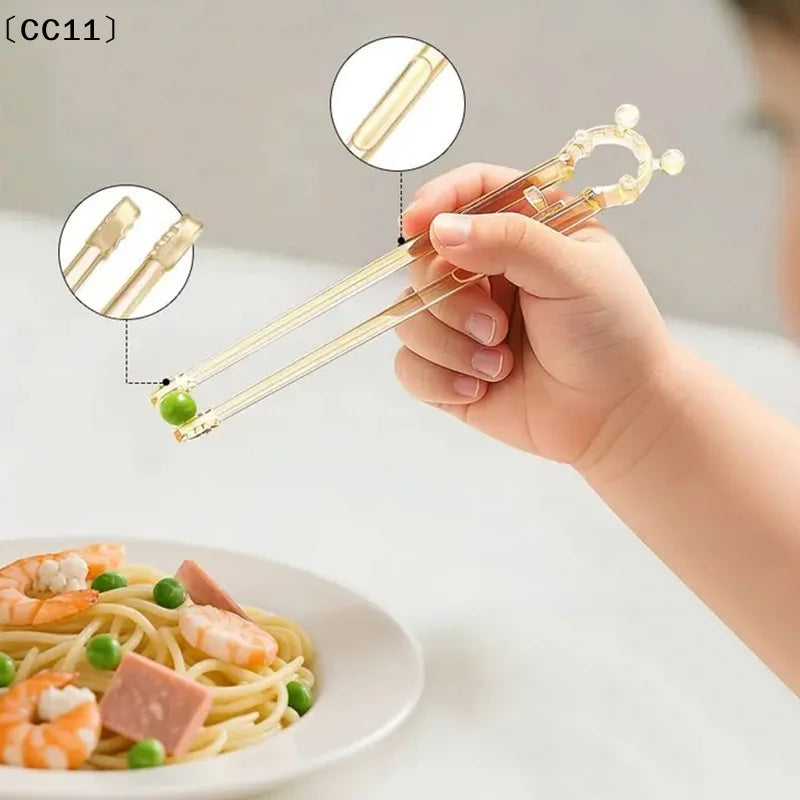 Transparent Children Cartoon Elementary Chopsticks Food Grade Qme Default Title