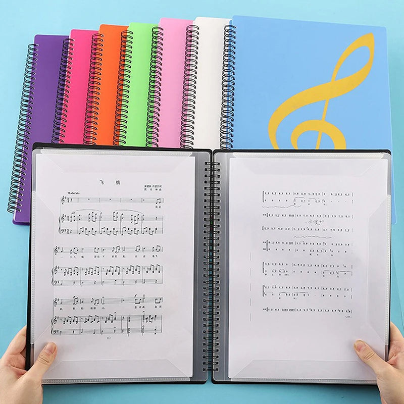 Flexible 20 Pages Piano Music Score Folder A4 Book Clip Sheet Note Qme