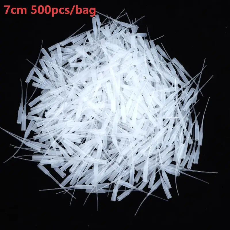 100/200/500Pcs Disposable Glue Applicator Tip Flexible Micro Extension Tube For 502 Super Glue Precision Repair Craft DIY Qme 7cm 500pcs
