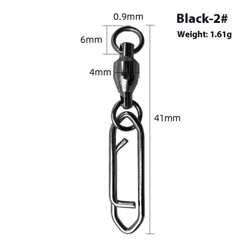 Fishing Rolling Swivel Power Clips Quick Change Snap Swivels Qme 2 Black