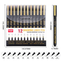 Manga Markers Needle Pen Art Hand-painted Hook Line Pen Sketch Pens Stationery Set Art Supplies School Supplies Art Pen Qme 12 Pcs set