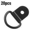 20pcs D Ring Tie Down Small Steel D Rings Anchor Lashing Ring for Loads on Case Truck Cargo Trailers RV Boats Aperture Qme Black