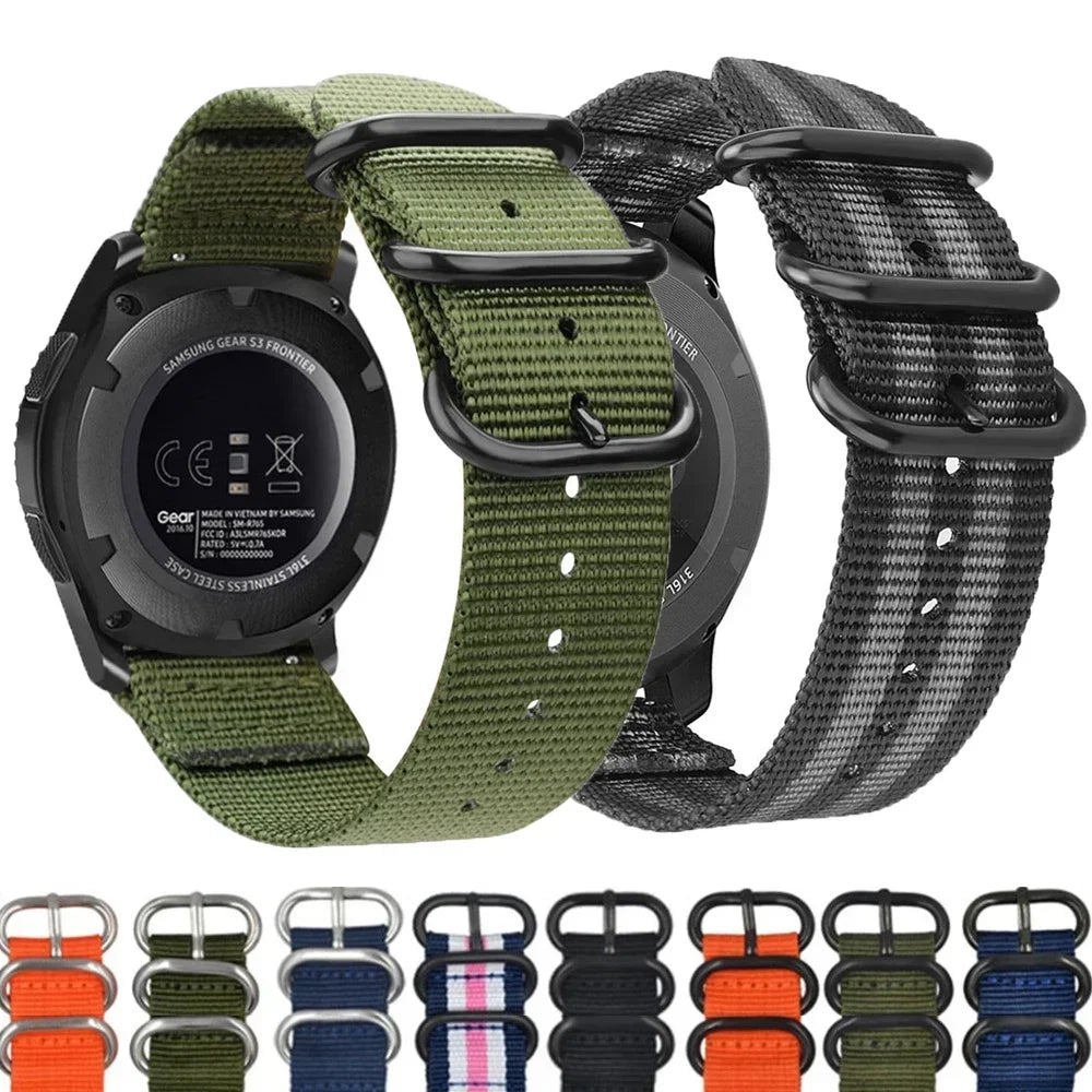 18mm 20mm 22mm 24mm Nylon Fabric Watch Bands Sport Strap For Samsung Galaxy Watch 3 Band Bands Amazfit GTR GTS Huawei GT2 Qme