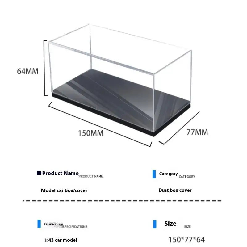 Transparent Acrylic Storage Box Practical 1/43 Model Car Display Box DIY Dustproof Display Rack Toy Qme