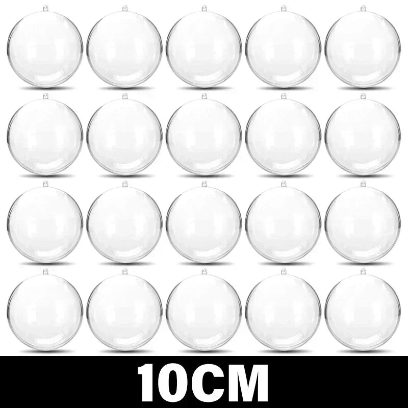 10/1Pc Christmas Transparent Ball Plastic Christmas Trees Open Ball Box Bauble Ornament Wedding Gift Party Home Decoration Qme 10CM 1PC