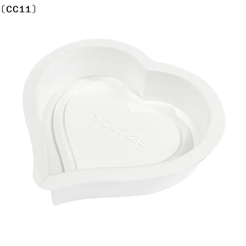 Romantic Heart Rose Design Silicone Cake Molds Valentine's Day Mousse Qme