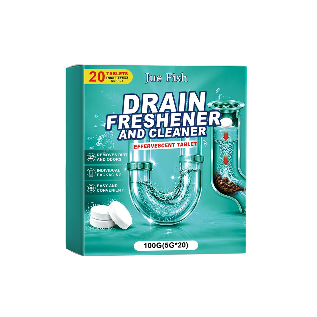 Sink Drain Cleaning Tablets Dissolving Grease & Food Residue Prevent Pipe Blockage Long-Lasting Fresh Fragrance Pipe Maintenance Qme 5g X 20pcs Boxed