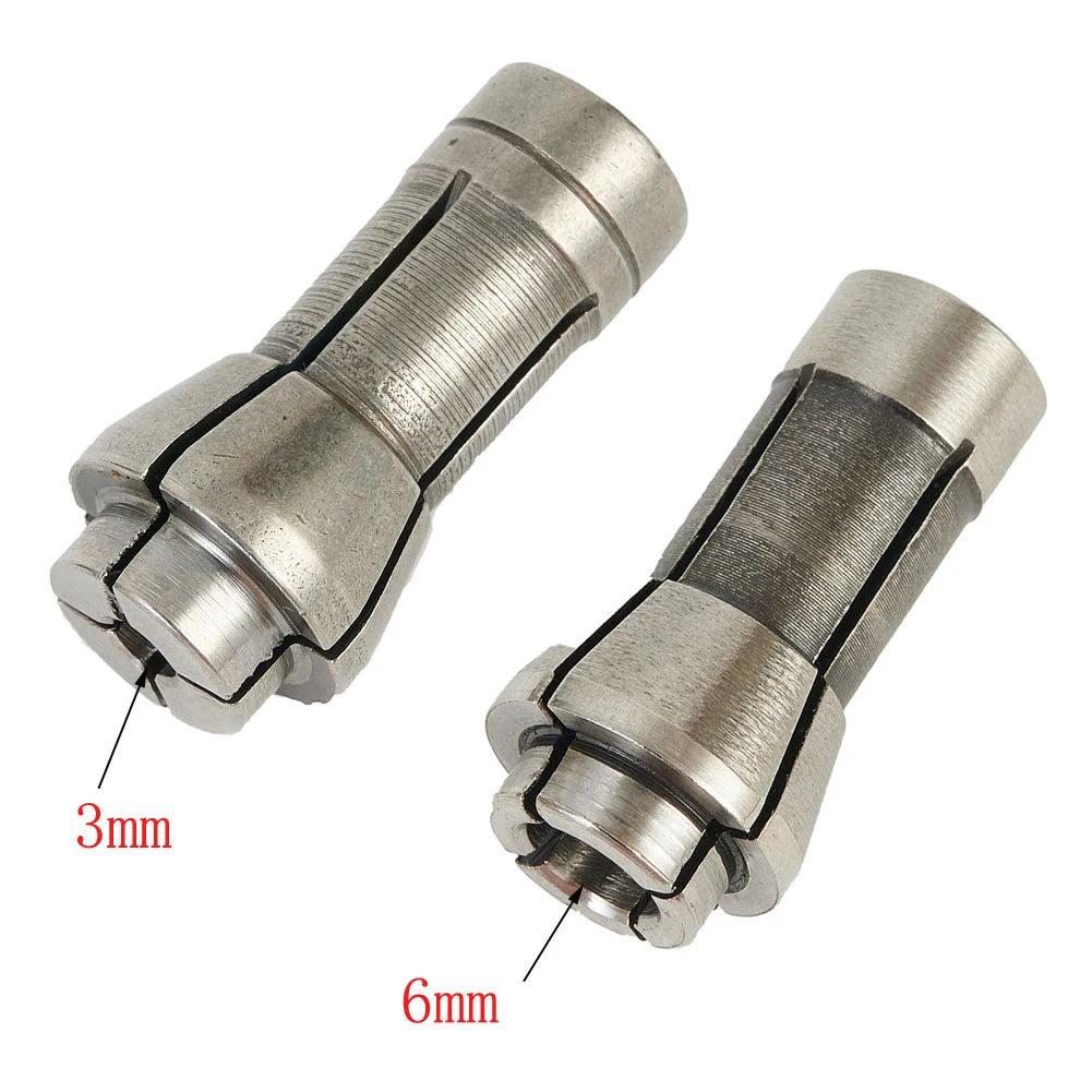 2PCS 3mm/6mm Collet Clamp Chuck Adapter For Pneumatic Engraving Grinder Machine Reliable Spare Parts Qme Default Title