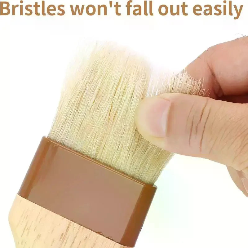 Kitchen Cooking Brushes Barbecue Oil Brush Wooden Handle Bristle Brushes Flat Pastry Baking Brush Qme
