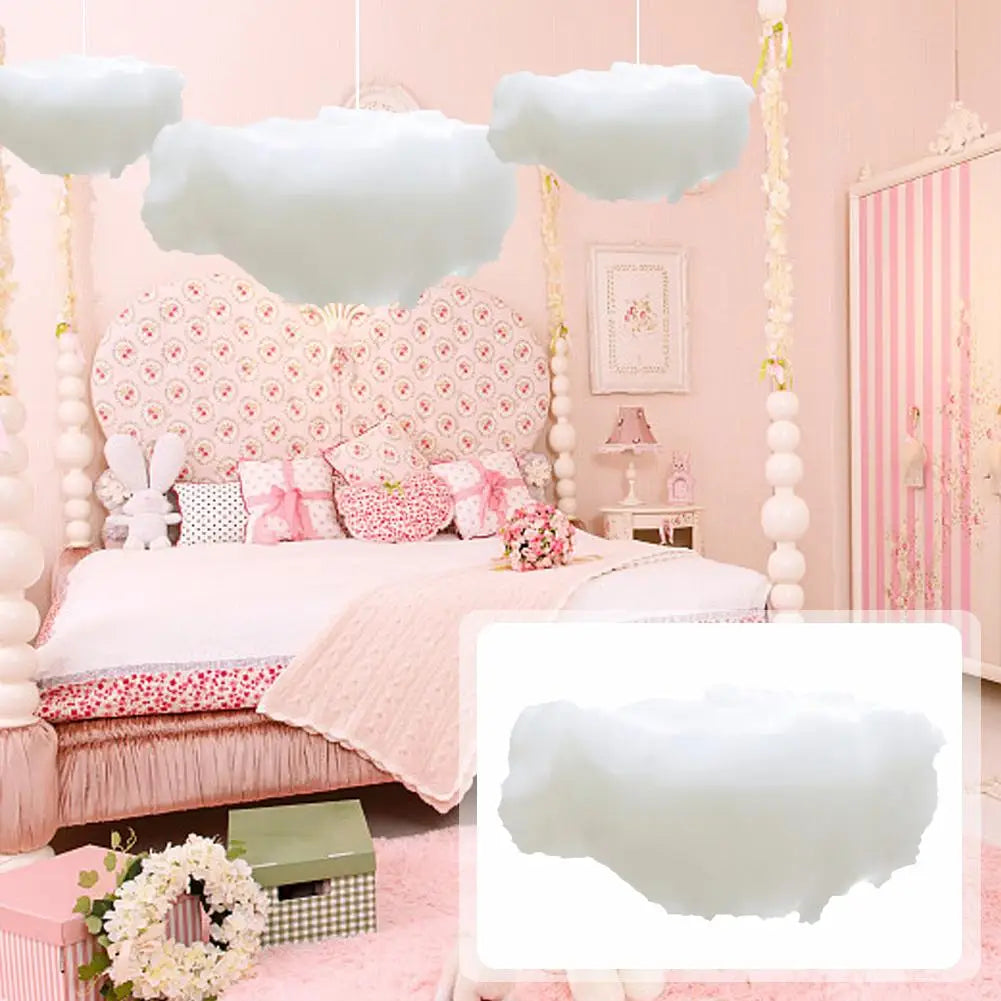 Artificial White Cotton Cloud Wedding Background Decor Props Backdrop T Stage DIY Birthday Party Wedding Hanging Ornament Qme