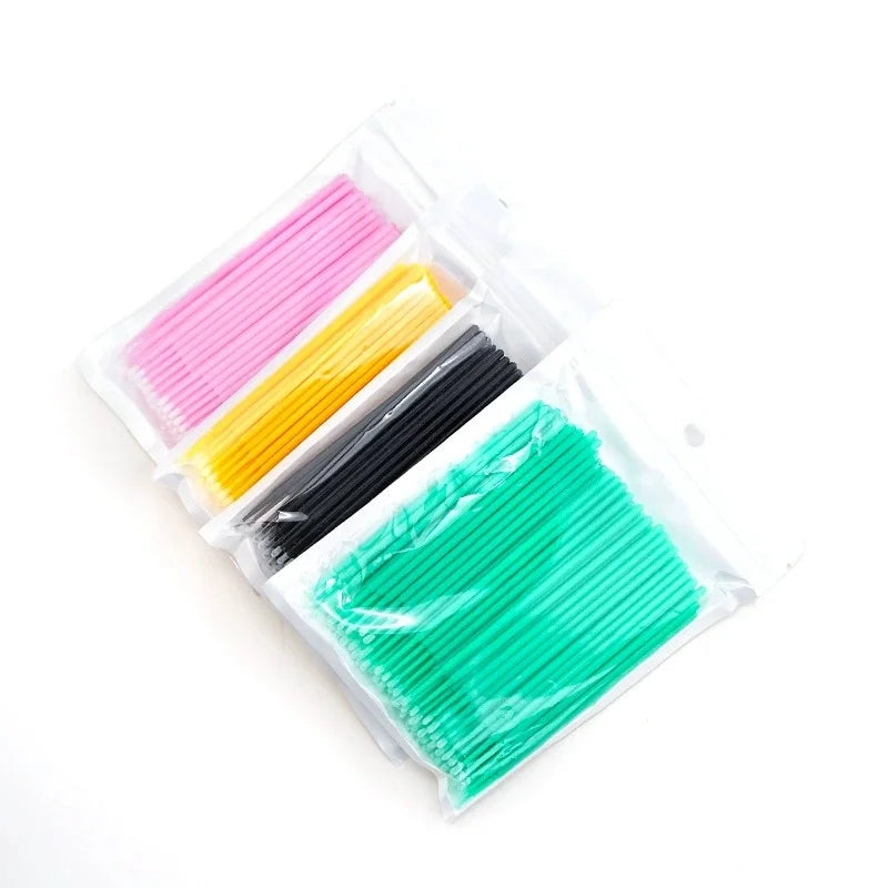 100pcs Microbrushes for Eyelash Extension Makeup Brush Swab Disposable Individual Applicators Mascara Eyelashes Brushes Qme