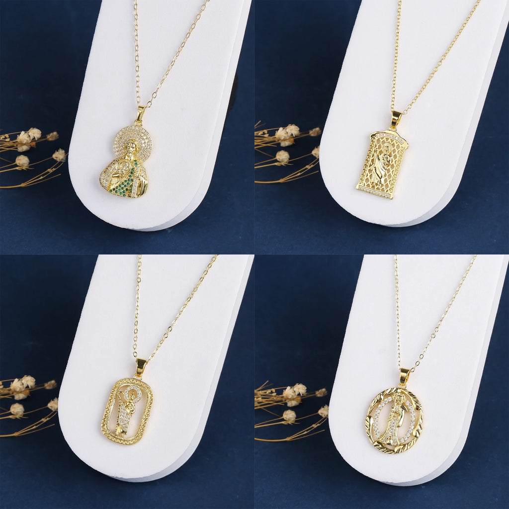Trendy Man Woman Religious St. Jude Zirconia Pendant Necklace For Female Punk Style Choker Neck Jewelry Friendship Gifts 2024 Qme