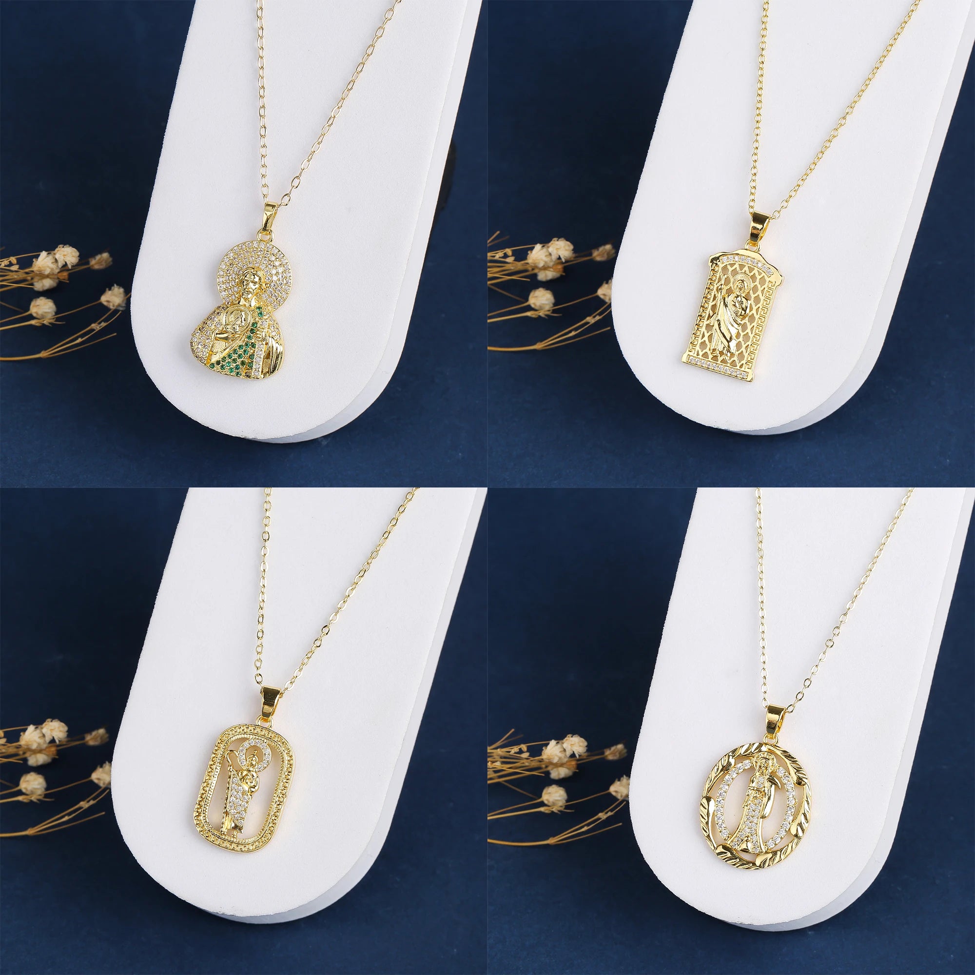 Trendy Man Woman Religious St. Jude Zirconia Pendant Necklace For Female Punk Style Choker Neck Jewelry Friendship Gifts 2024 Qme
