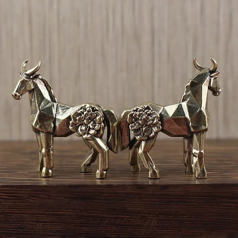 Horse Home Decor Ornament, Zodiac Sign, Horse Brass Statue Ornament Get Rich Immediately, Handicraft, Brass Ornament Qme
