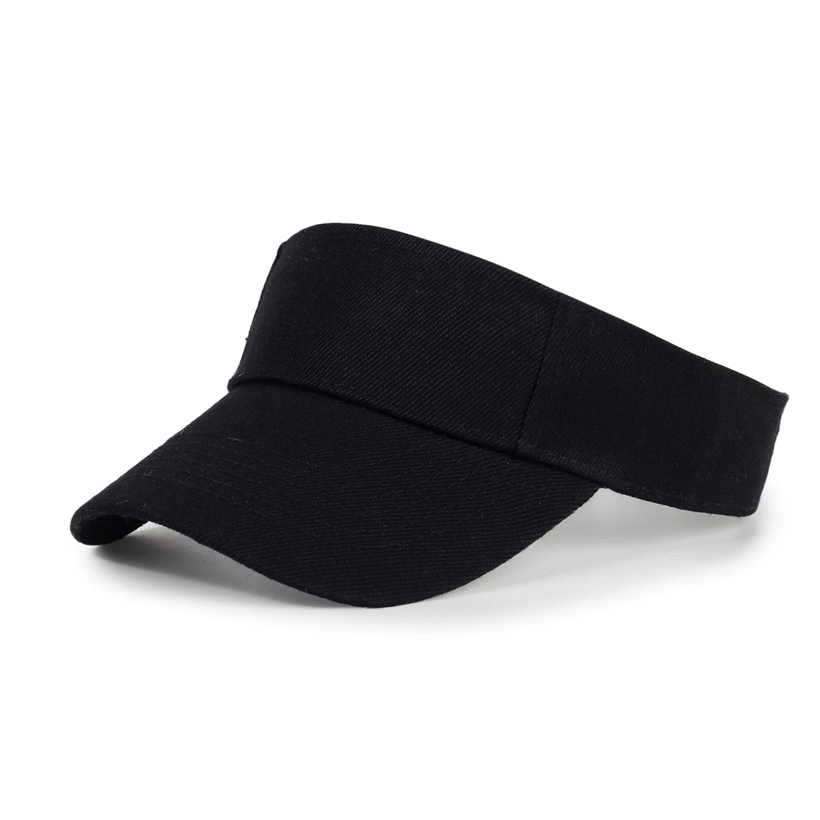 Children's Classic Solid Color Sun Shaded Hat Fashion Empty Top Hiking Running Sports Visor Cap Tennis Baseball Adjustable Caps Qme Black One Size